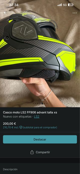 Casco Moto LS2 FF906 Advant Talla XS