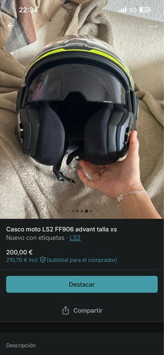 Casco Moto LS2 FF906 Advant Talla XS