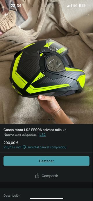 Casco Moto LS2 FF906 Advant Talla XS