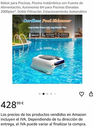 Robot Limpiafondos Piscina TBANVOO Inalámbrico