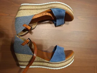 Sandalias Porronet Talla 36 Azul/Marrón