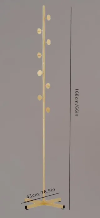 Attaccapanni appendino appendiabiti terra rami oro