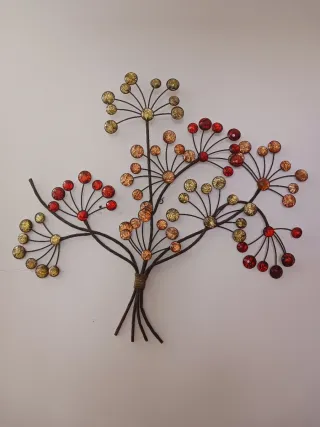 Decoración de Pared Metal y Cristal