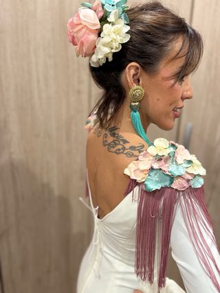 Conjunto Flamenca Flores y Flecos