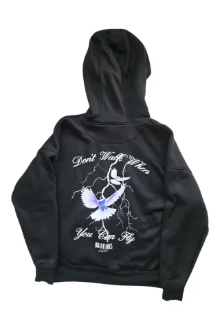 Sudadera Negra Brave Soul Estampado Pájaros