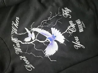 Sudadera Negra Brave Soul Estampado Pájaros