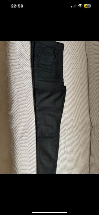 Pantalones Zara Mujer Negros encerado