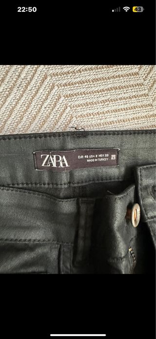 Pantalones Zara Mujer Negros encerado