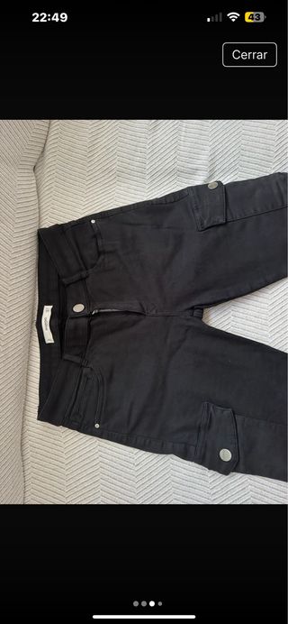 Pantalones Zara Mujer Negros encerado