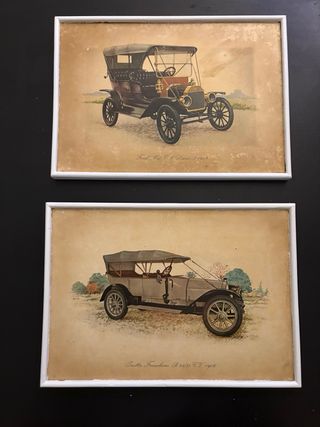 Cuadros de madera decorativos coches antiguos