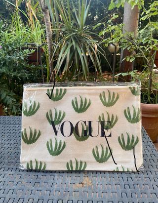Pochette Vogue Cotone Bianca e Verde