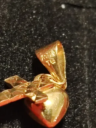 Colgante Corazón y Cruz Oro 18k