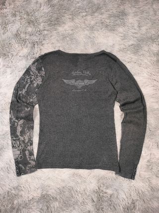 Harley Davidson Camiseta Henley Mujer Made in USA'