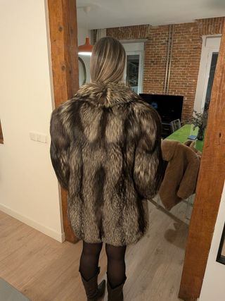 Abrigo de zorro plateado