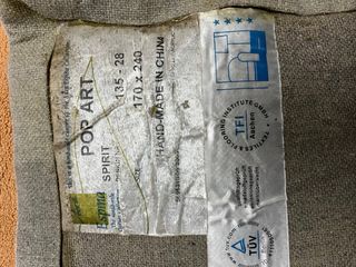 Alfombra salón poliéster naranja y rojo