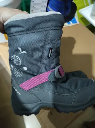 Botas de nieve Quechua grises y rosas talla 31