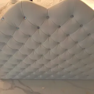 Cabecero Cama 160cm Blanco Piel Sintética