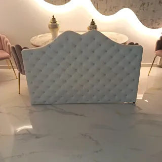 Cabecero Cama 160cm Blanco Piel Sintética