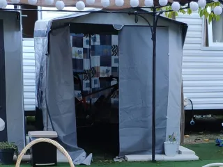 Tienda Cocina Camping Tela Gris