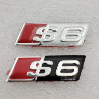 LOGO AUDI S6 26x9MM PLATA O NEGRO