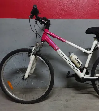 Bicicleta Montaña Rockrider Blanca/Rosa