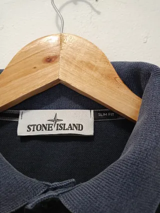Polo Stone Island Uomo Tg M Slim Fit Blu