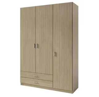 Armario de madera beige y gris