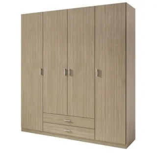 Armario de madera beige y gris