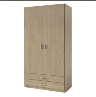 Armario de madera beige y gris