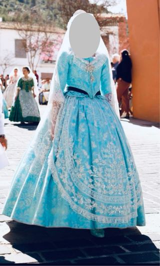 Traje de Fallera Talla 12/14 Azul