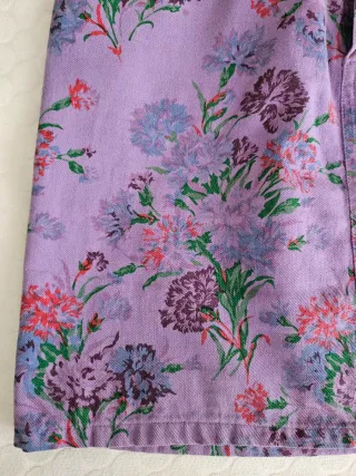 Falda vaquera morada floral