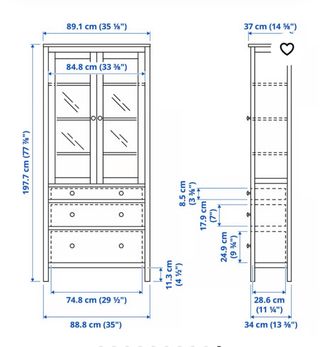 Vitrina Ikea pintada azul añil
