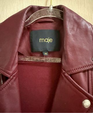 Chaqueta Maje Roja Cuero