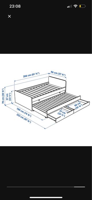 Cama nido 90x200 con cajones incluye colchones