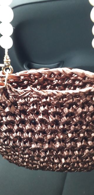 Mini borsa fatta a mano con perle