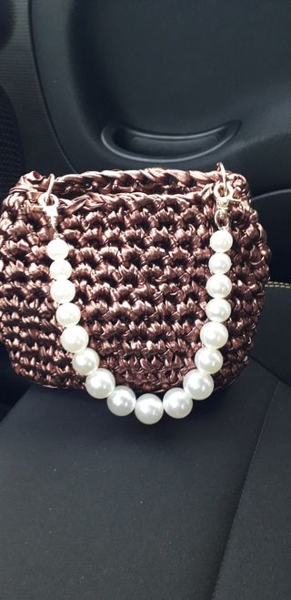 Mini borsa fatta a mano con perle