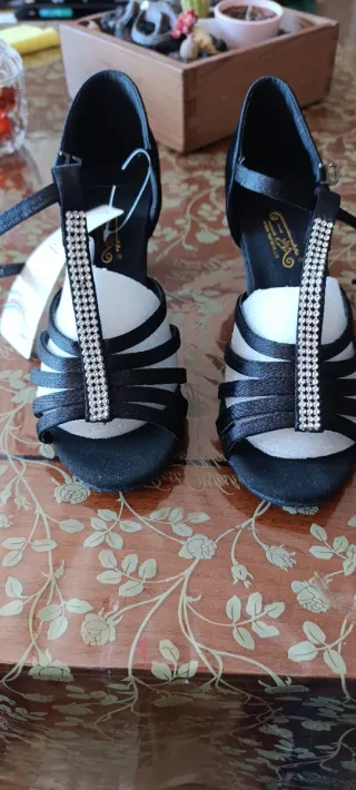 Zapatos de baile salón T-37.5 negros