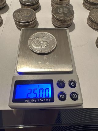 Moneda Plata 5 Pesetas Alfonso XII 1884 25 Gramos