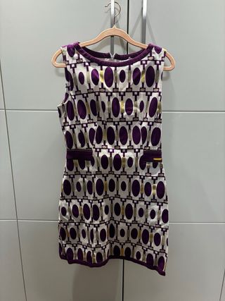 Vestido Pedro del Hierro Talla 40 Morado y Dorado