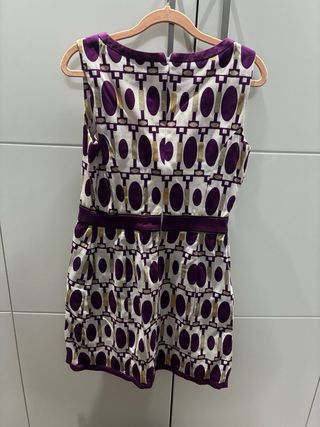 Vestido Pedro del Hierro Talla 40 Morado y Dorado