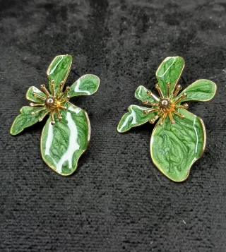Pendientes Orquídea Acero Inox Lacado