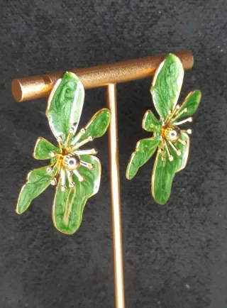 Pendientes Orquídea Acero Inox Lacado