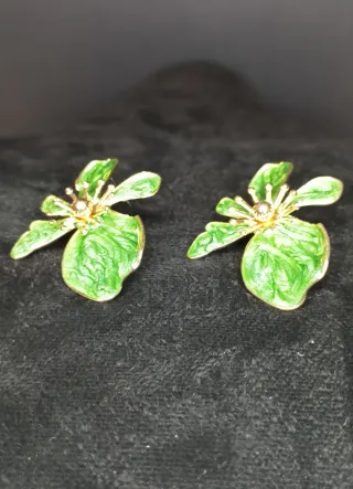 Pendientes Orquídea Acero Inox Lacado