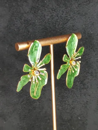 Pendientes Orquídea Acero Inox Lacado