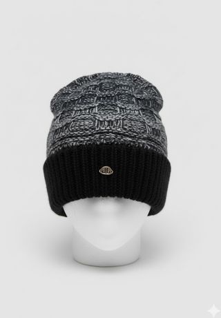 Berretto lana nero e grigio