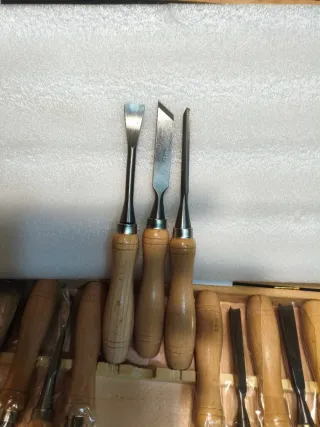 Juego 12 Gubias Cinceles Talla Madera