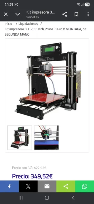 Impresora 3D GEEETech Prusa i3 Pro B Montada