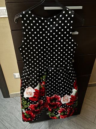 Abito Artigli Junior - Fantasia Pois e Rose - 12