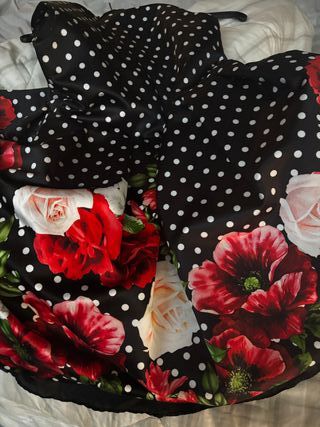 Abito Artigli Junior - Fantasia Pois e Rose - 12