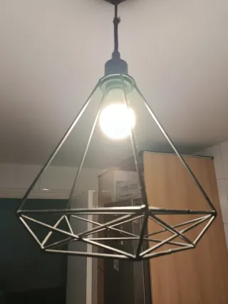 Lámpara colgante rústica de metal negro